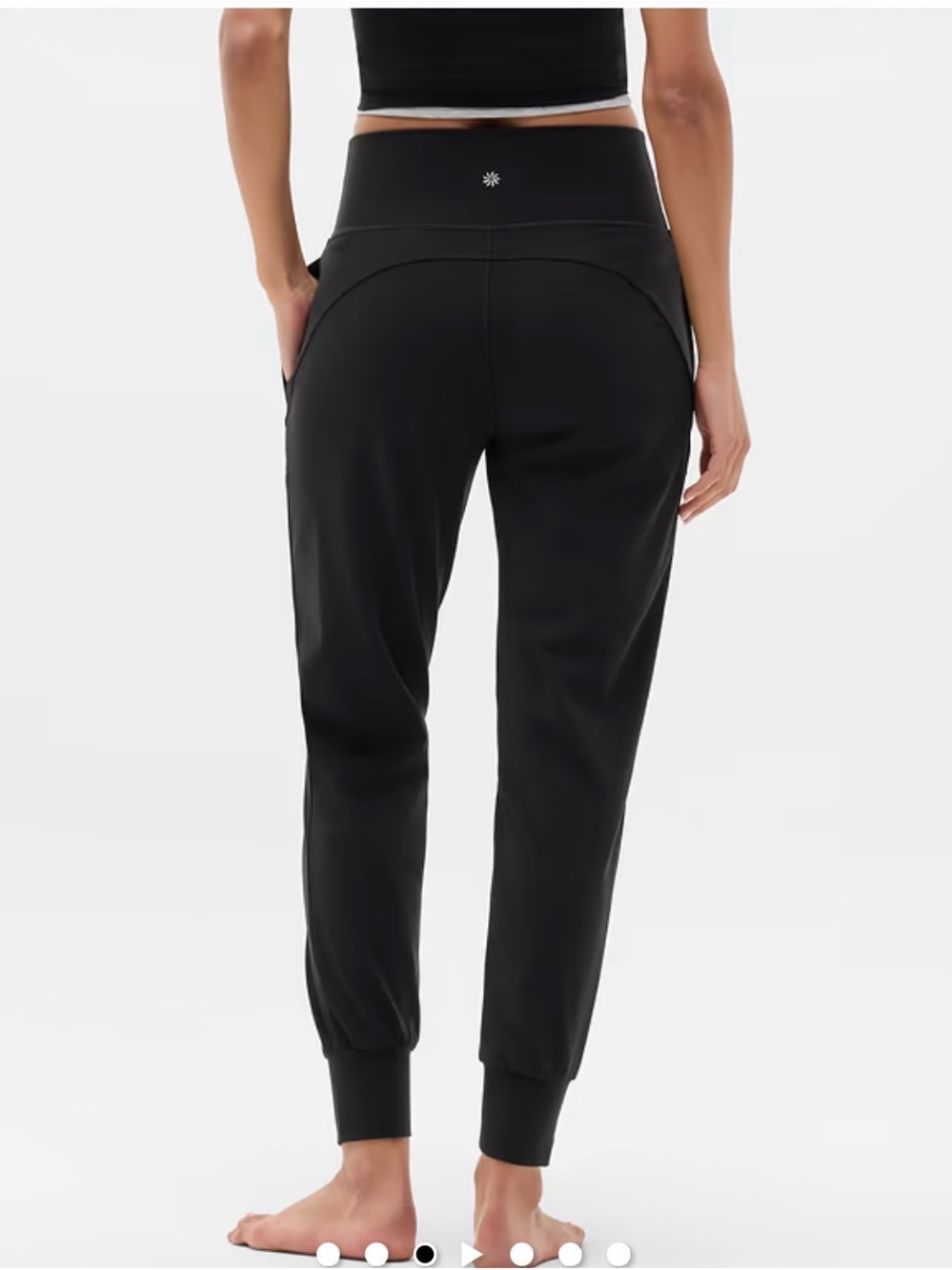 Athleta Salutation Black High-Rise Joggers, like new, size Small